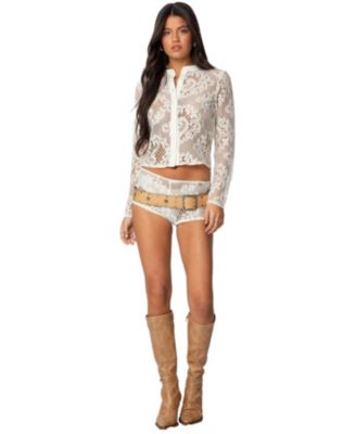 Women's Peyson Sheer Lace Shorts