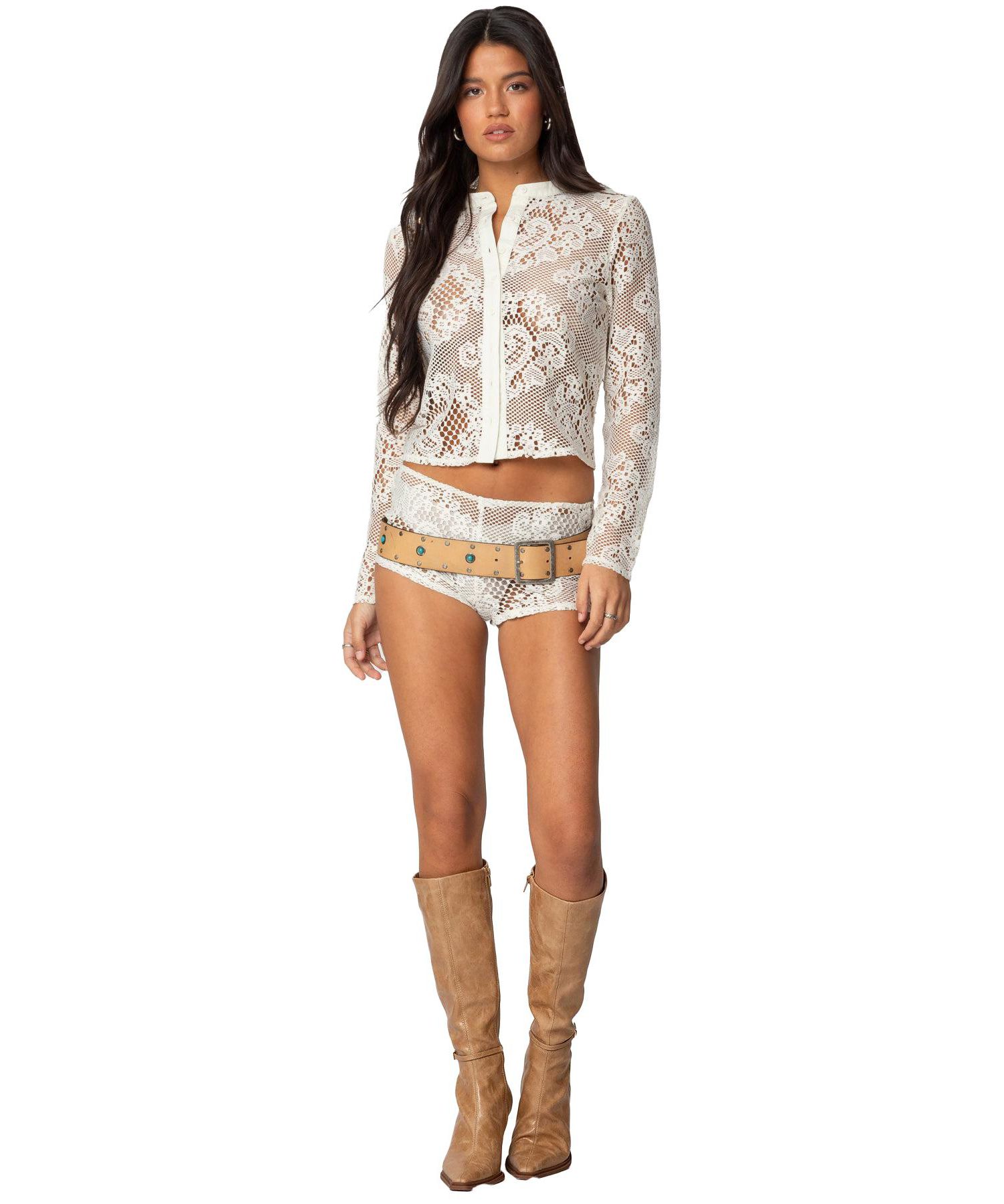 Women's Peyson Sheer Lace Shorts