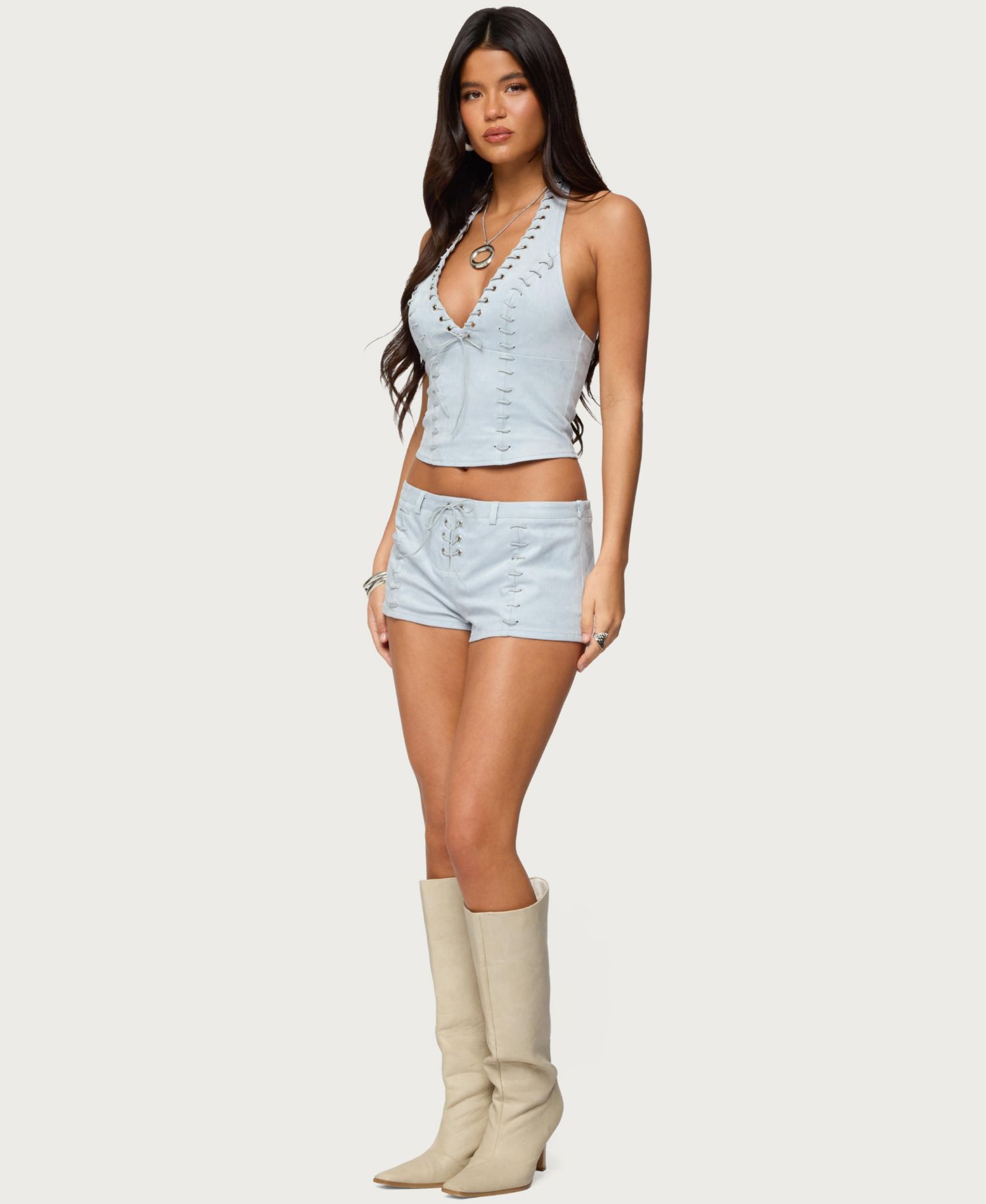 Women's Sloane Faux Suede Halter Top