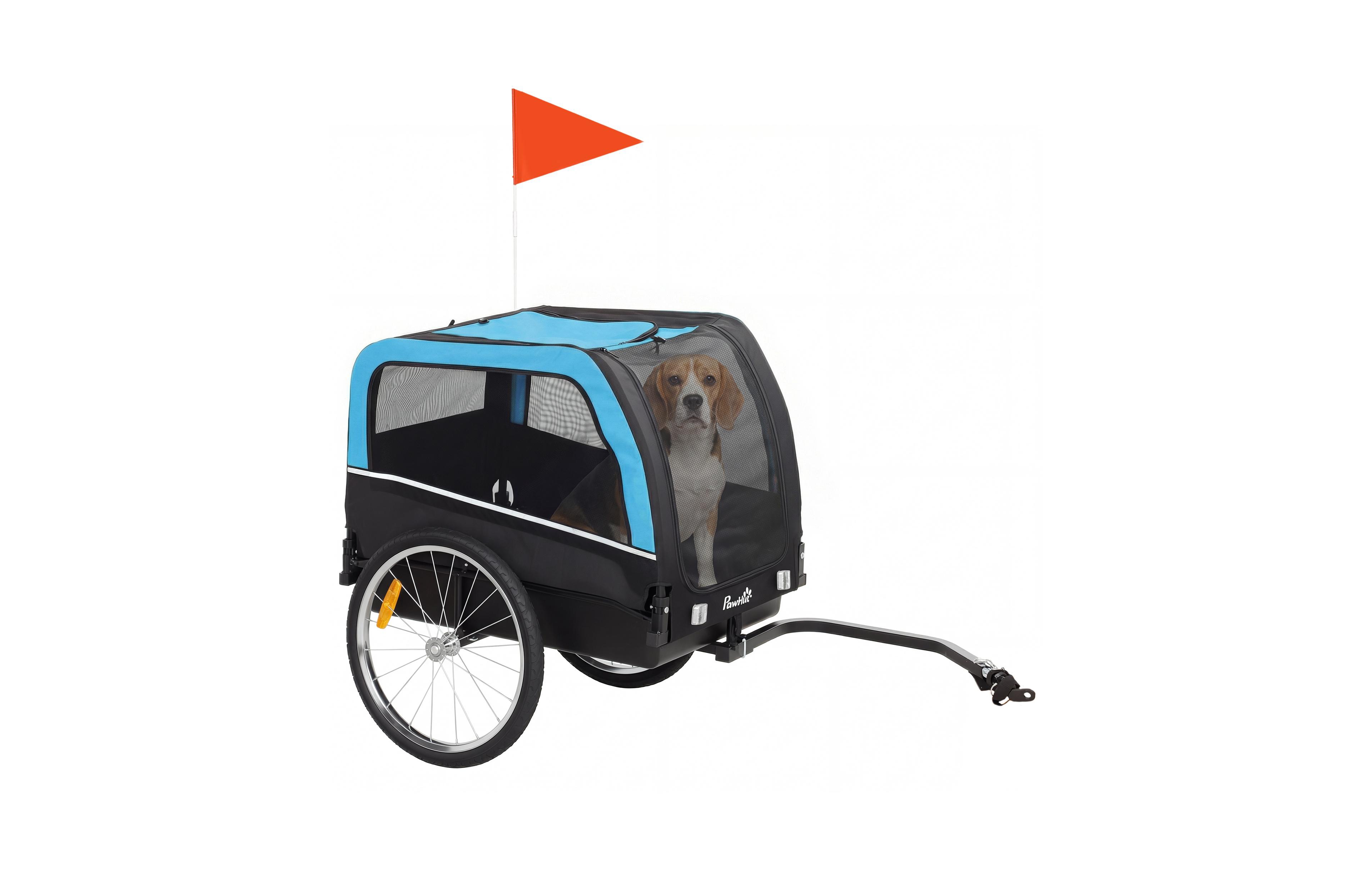 PawHut Dog Bike Trailer, Pet Cart Bicycle Carrier with 20" Air Tires