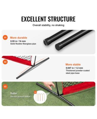 Barricade Backstop Net, 20x10 ft Sports Barrier Netting with Carry Bag, Practice Screen for Baseball, Softball, Soccer and Hockey