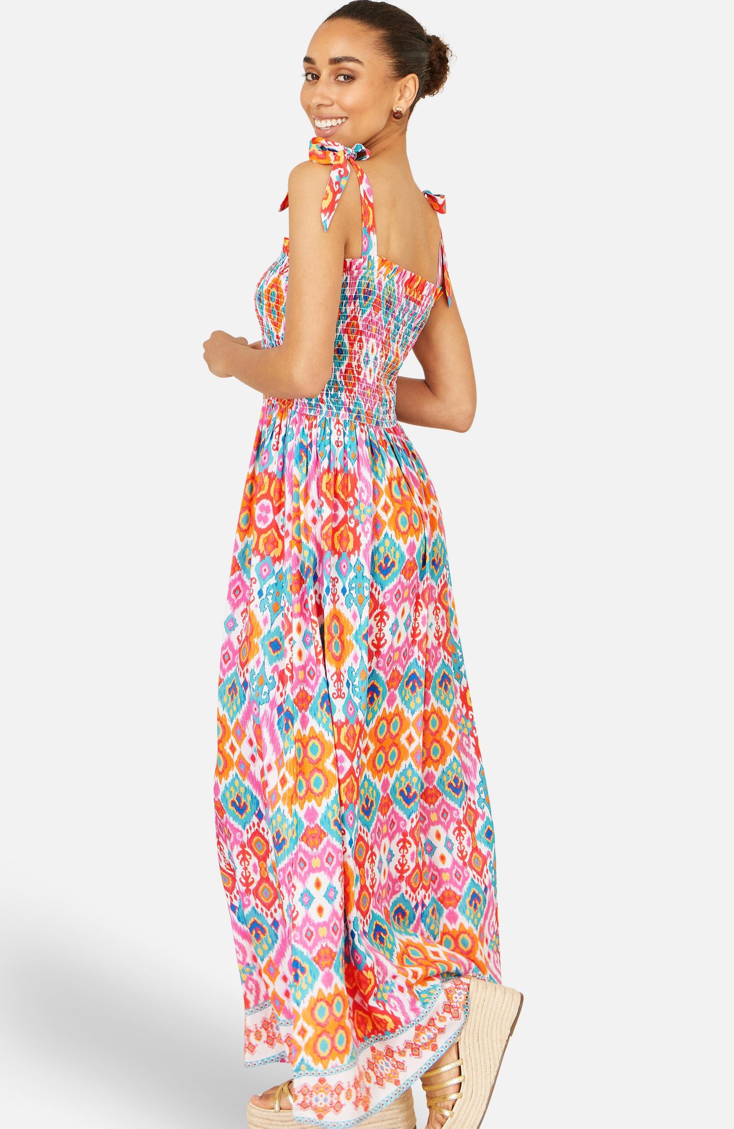 Women's Ikat Print Maxi Sun Dress