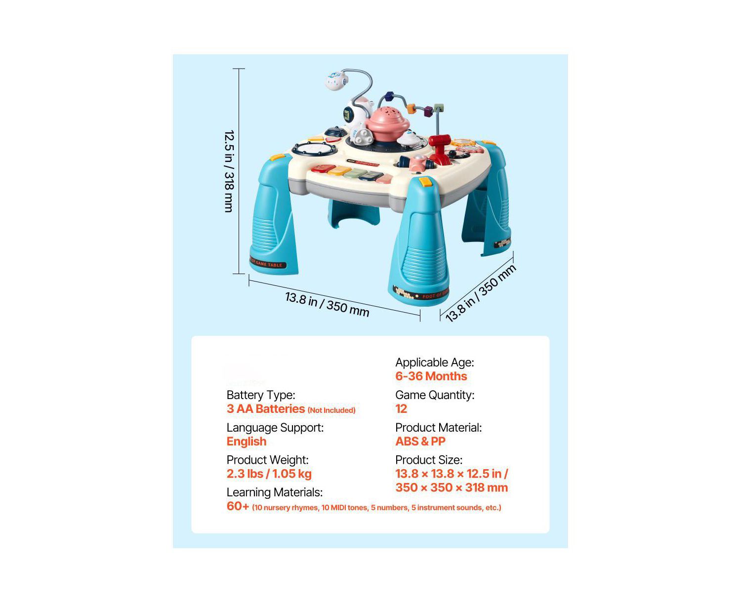 Baby Spacecraft Activity Table with Music & Lights