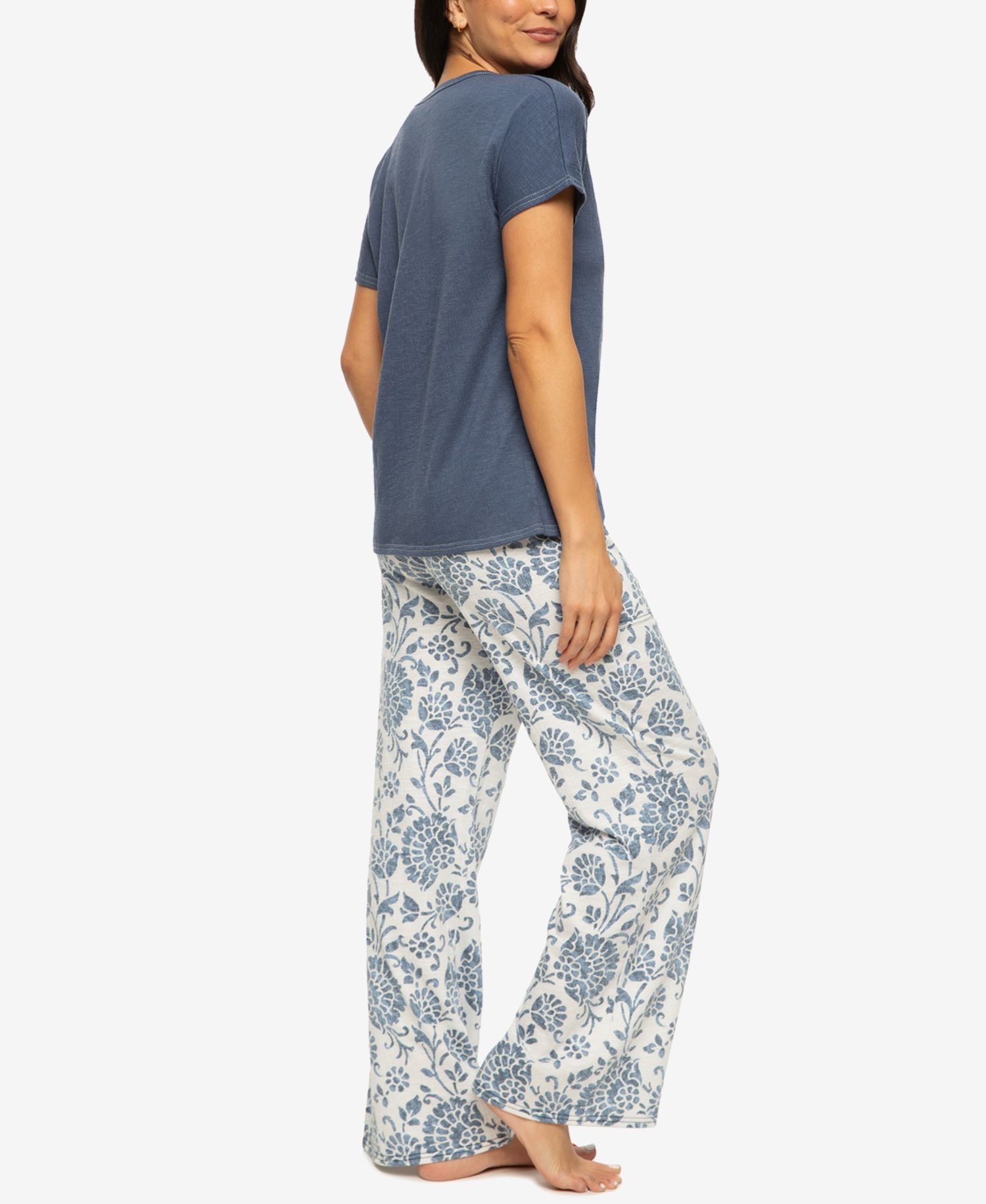 Women's Josephine V-Neck T-Shirt and Pants Pajama Set Style 900870