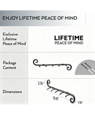 Farmhouse Key Rack - 5 Hooks Wall Organizer for Home Decor