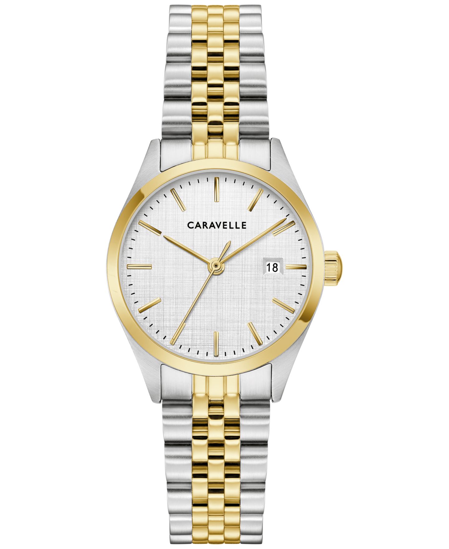 Женские часы Caravelle Classic, двухцветный стальной браслет, 28 мм — фото 1