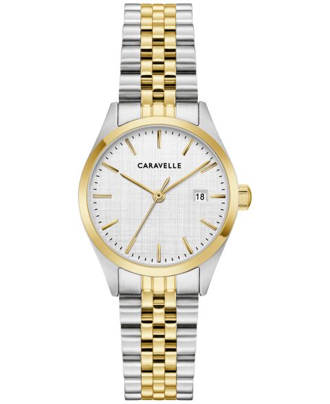 Женские часы Caravelle Classic, двухцветный стальной браслет, 28 мм