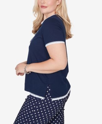 Petite Port Side Pearl Anchor Graphic T-shirt