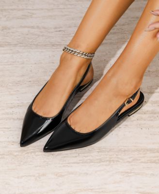 Fabia Patent Slingback Flats