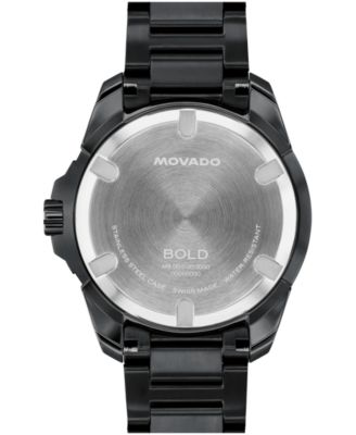 Men's Bold Verso S Swiss Quartz Ionic Plated Black Steel Watch, 42mm