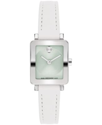 Women's Bold Evolution 2.0 Mini Tank Swiss Quartz White Leather Watch, 20x23mm