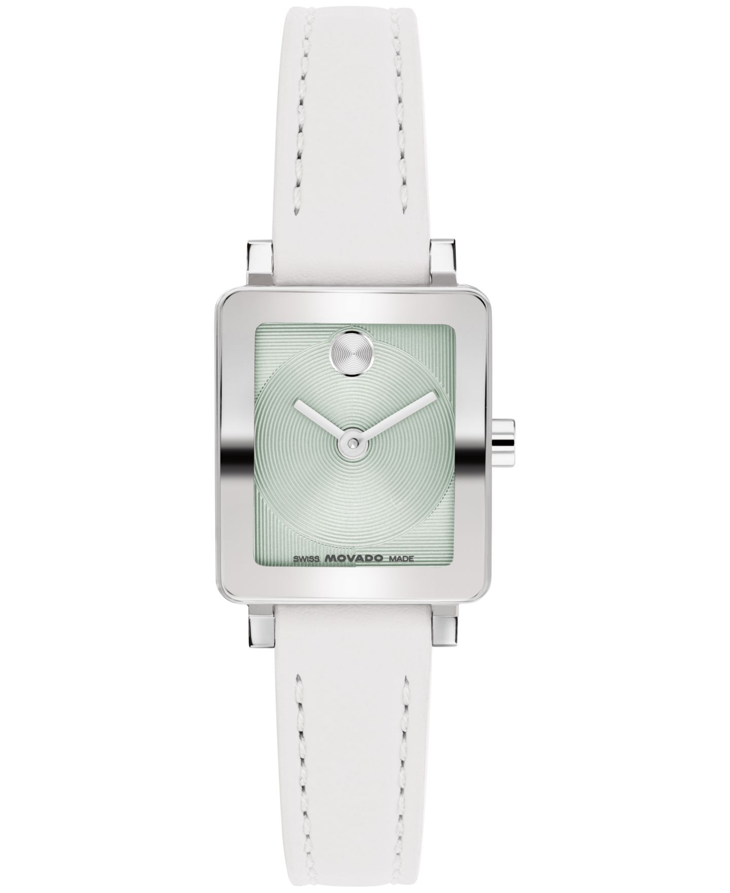 Женские часы Movado Bold Evolution 2.0 Mini Tank Swiss Quartz White Leather Watch, 20x23mm — фото 1