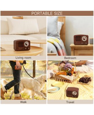 Vintage Bluetooth Radio with AM/FM/SW Receiver & USB/TF Playback for Home & Travel
