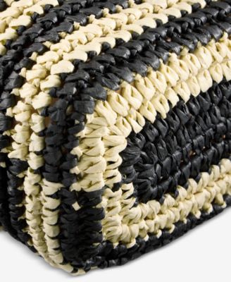 Striped Straw Clutch Bag