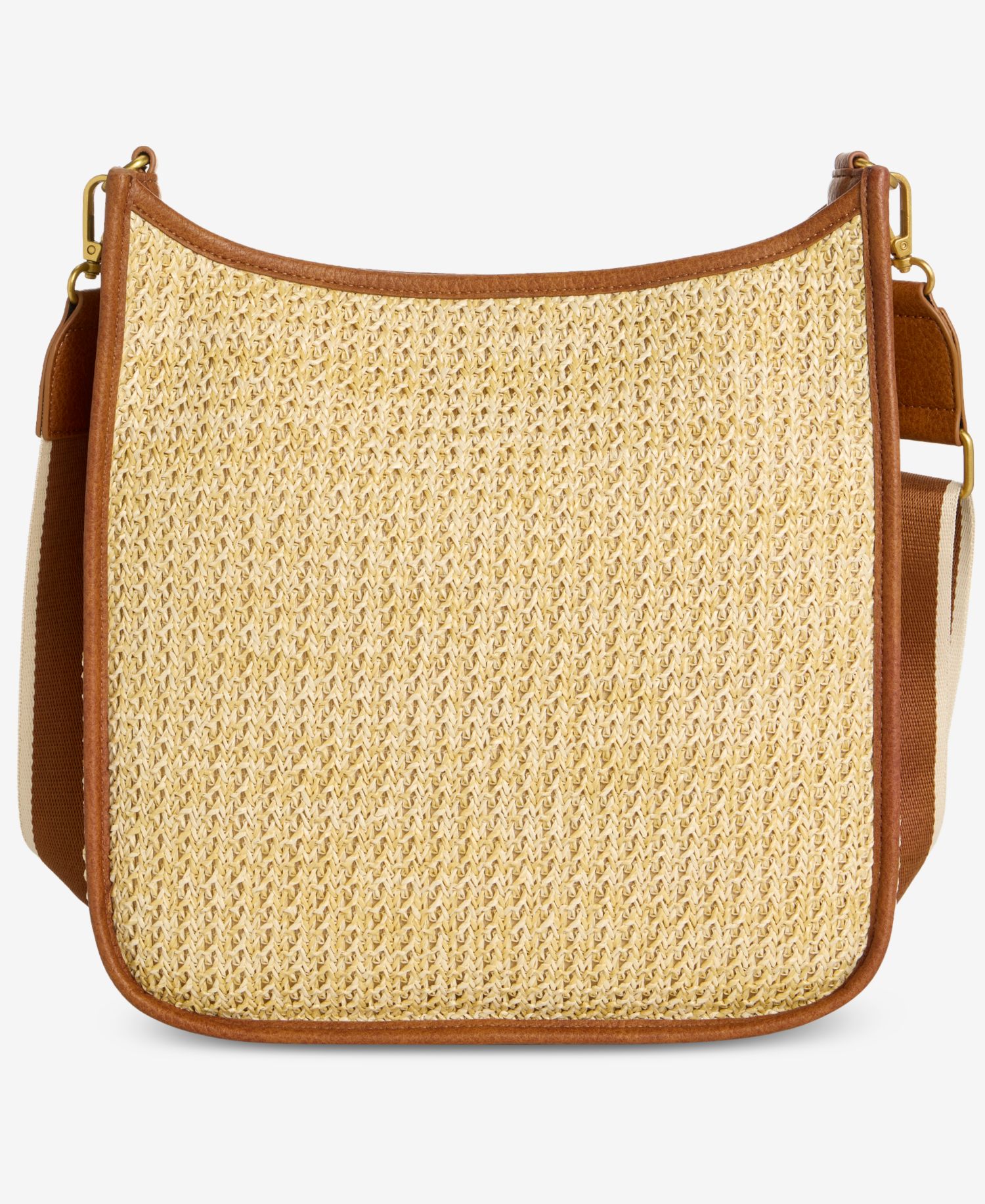 Floral Straw Applique Dip Crossbody