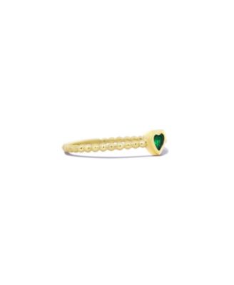 Emerald Bezel Heart Ring 14K Gold