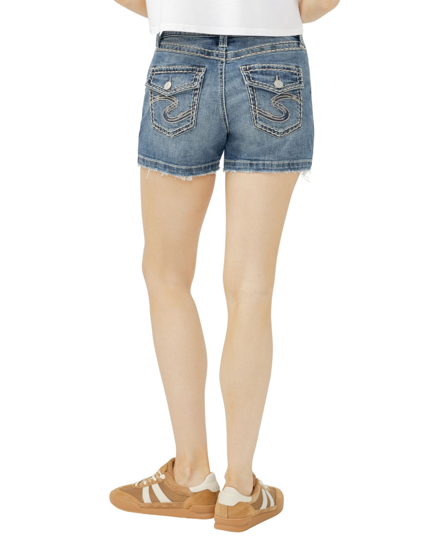 Женские шорты Silver Jeans Co. Suki Mid-Rise, цвет: Bridge — фото 4