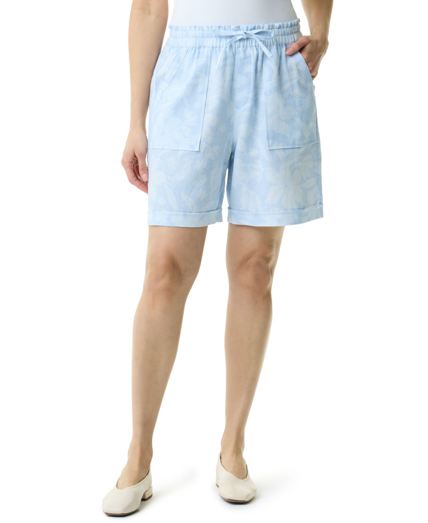 Женские шорты Gloria Vanderbilt Linen Pull On Drawstring, цвет: С принтом — фото 1