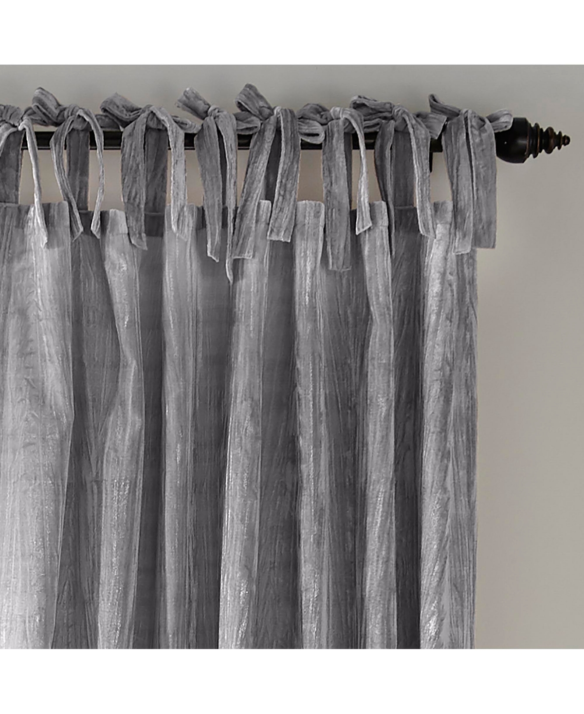 Elrene Home Fashions Korena Tie-Top Crushed Velvet Window Curtain