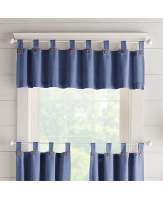 Tucker Solid Button Window Kitchen Valance