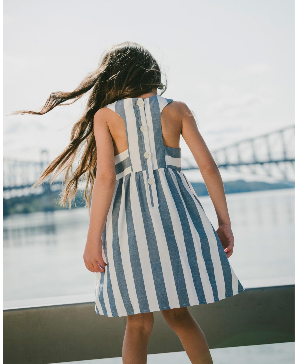 Deux par Girl Sleeveless Dress Stripes