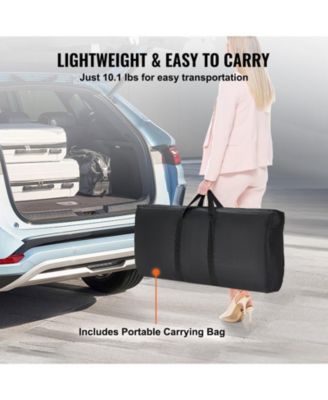 38.39" x 15.16" x 34.25 Folding Portable Bar Table with Carrying Case, Storage Shelf and Skirt