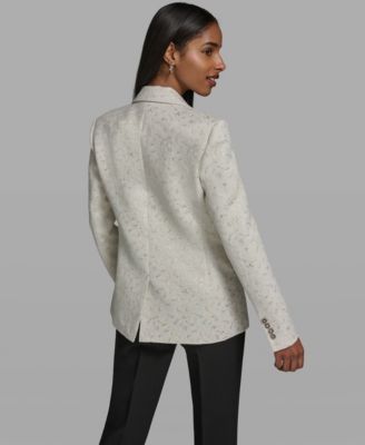 Women's Button-Front Collared Woven Jacket