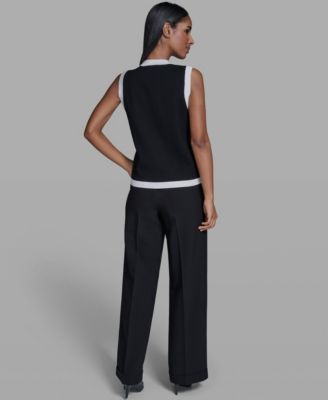 Women's Button-Down V-Neck Sweater