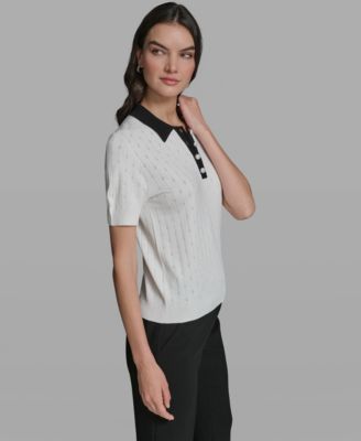 Women's Collared Short-Sleeve Sweater