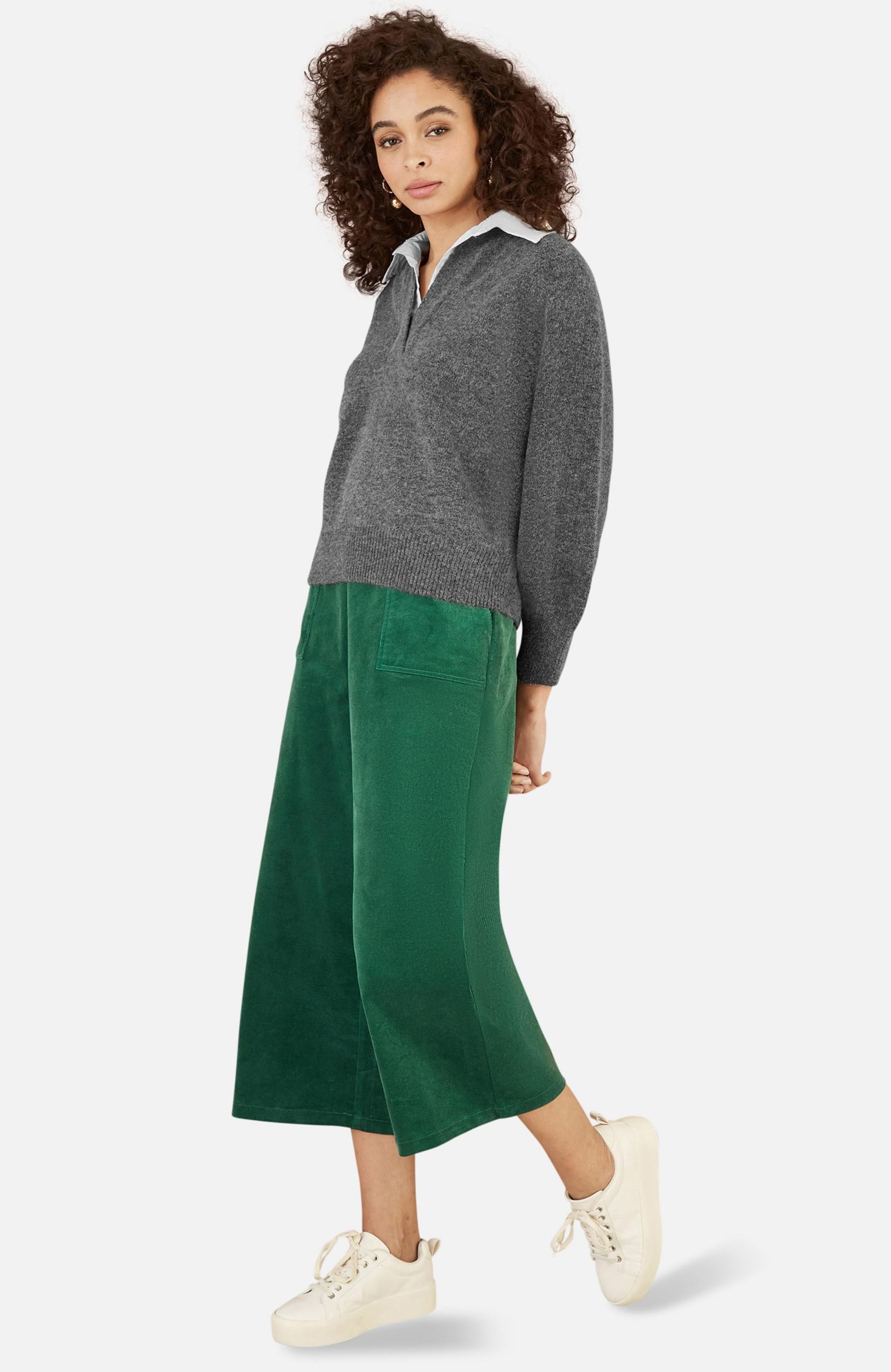 Women's Collar Detail Knitted Jumper