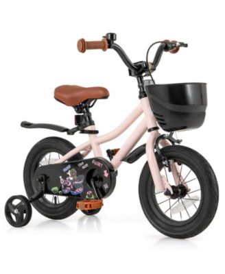 12 Inches Kids Bike with Basket and Adjustable Handlebar for 3-4 Years Old