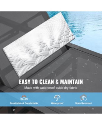 2-Piece Outdoor Patio Chaise Lounge Chair Set with Adjustable 5-Position Backrest