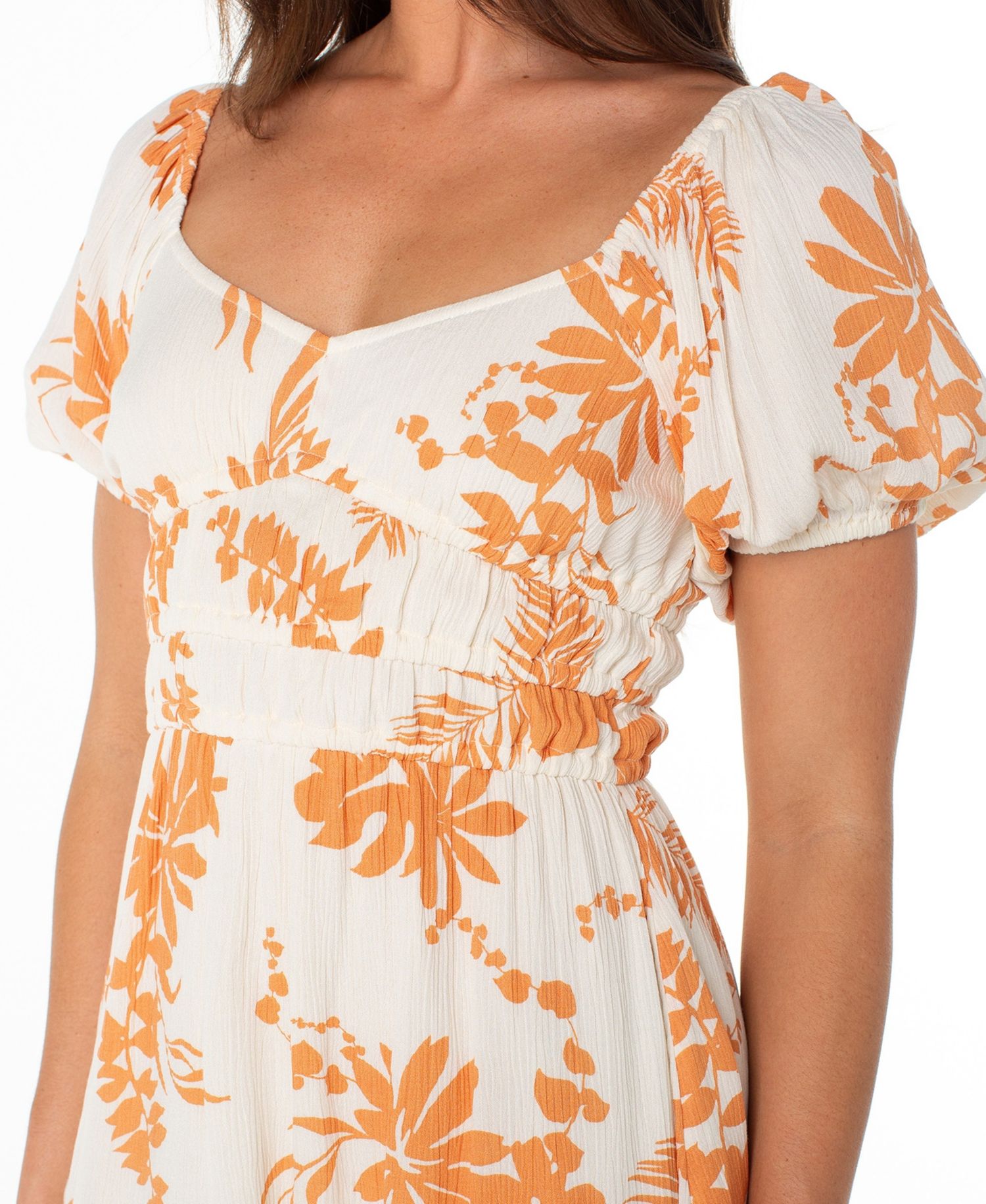 Women's Camellia Sweetheart Neck Mini Dress