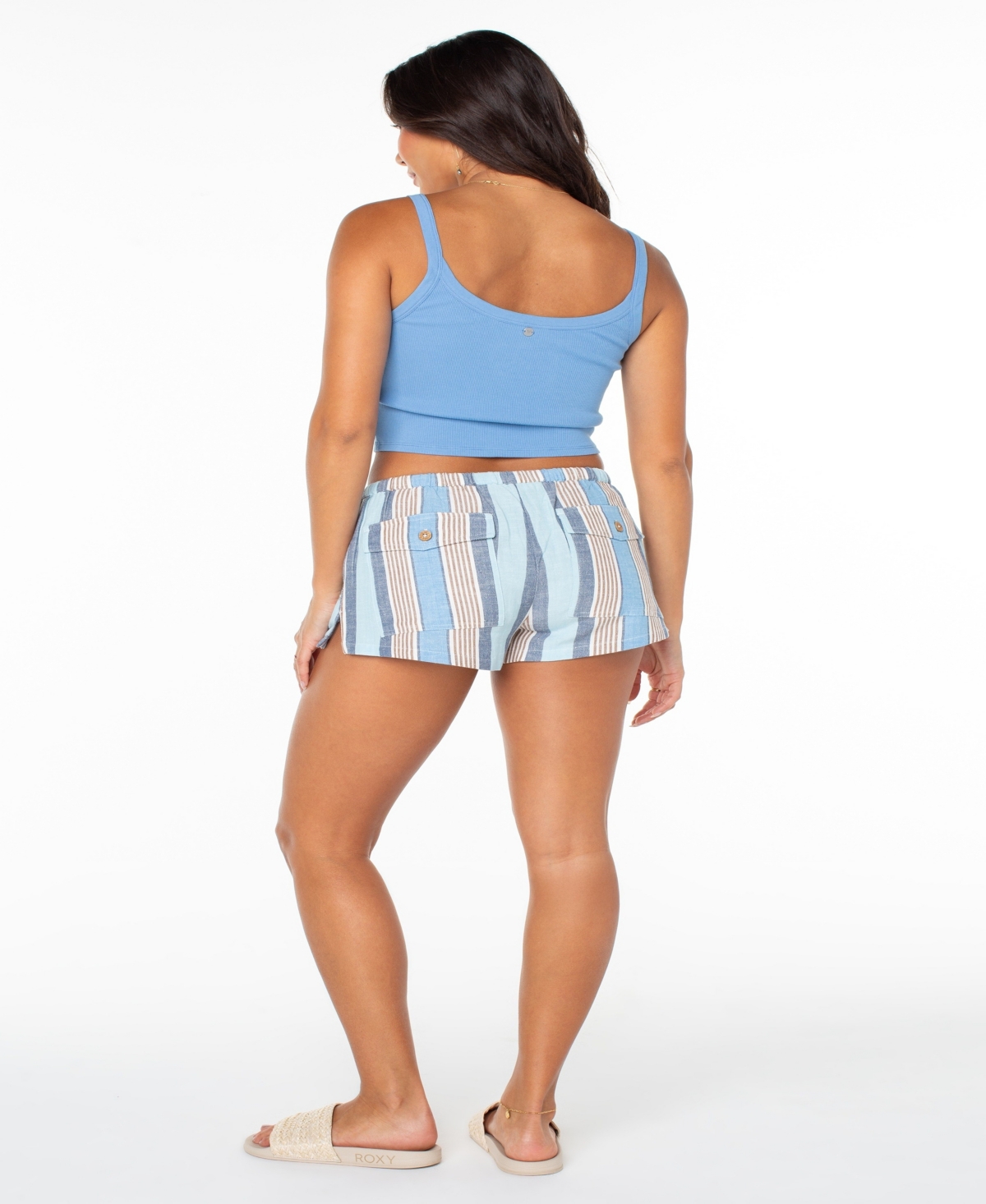 Roxy Juniors' Iyla Stripe Print Relaxed Fit Shorts