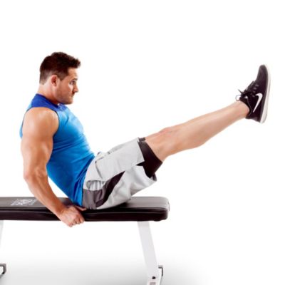 Flat Utility Flat Strength Training Home Gym Lifting Weight Bench, White