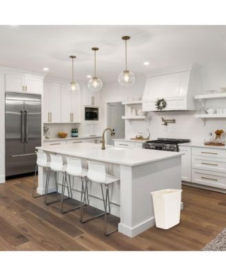 21 Quart Rectangular Kitchen Wastebasket Trash Can, Bisque (2 Pack)