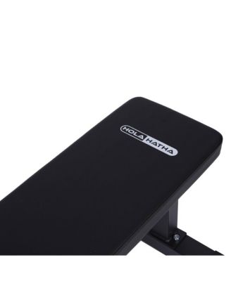 Steel Frame Foam Padded Flat Freeweight Bench for Weight Training