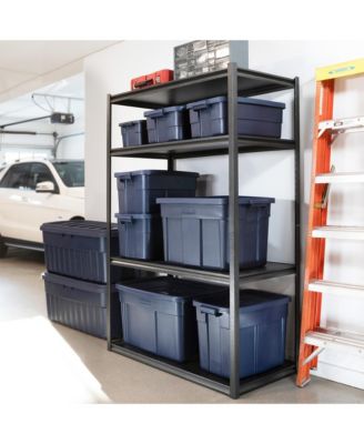 18 Gallon Stackable Storage Container, Dark Indigo Metallic (12 Pack)