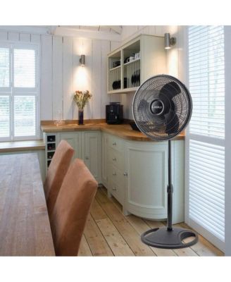 16" 3-Speed Adjustable Tilting Oscillating Standing Pedestal Fan, Black