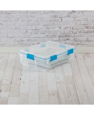 37 Quart Clear Plastic Home Storage Tote Bin with Secure Lids, 8 Pack