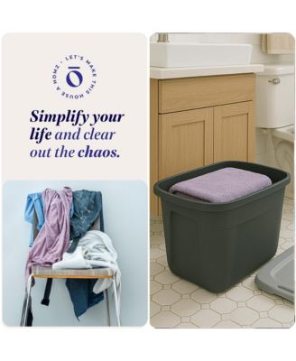 6610BKTS.10 10 Gallon Durable Molded Plastic Storage Bin with Secure Lid