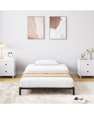 8 Inch Twin Size Metal Bed Frame – Heavy Duty Platform Bed with Storage Space,Steel Support,No Box Spring Needed, Easy Assembly