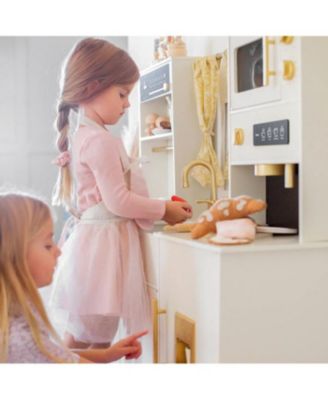 Iconic Wooden Play Kitchen – Cream Pretend Cooking Set for Kids