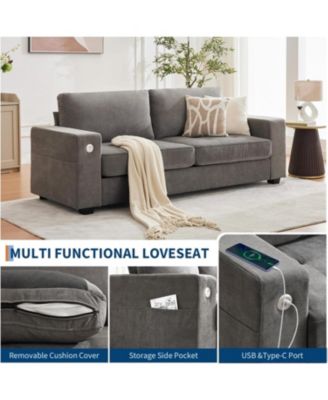 90" Oversized Cloud Couch, 114 Pounds Mid Century Chenille Sofa, No Assembly Required & Deep Seat