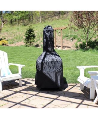 Outdoor Backyard Patio Steel 360-Degree View Wood-Burning Fire Pit Chiminea with Wood Grate and Poker - 57" - Black