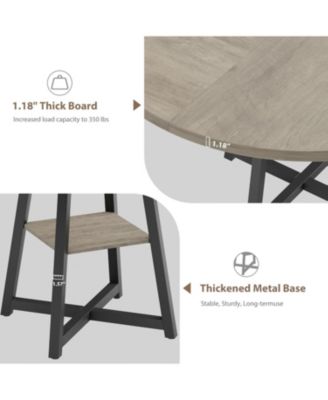 Kitchen Table Industrial Round Dining Table 47 Inch Kitchen Table Set for 4 to 6 Dinner Table