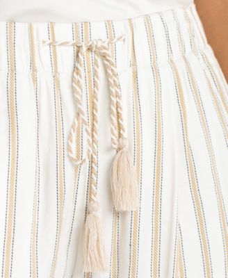 Pull-On Wide-Leg Cropped Pants