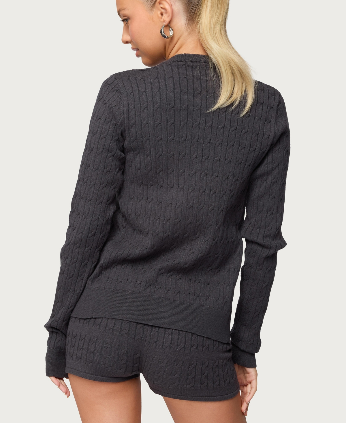 Edikted Women's Nella Cable Knit Button Up Cardigan