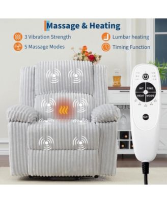 Power Lift Recliner Chair - Heat and Massage, Electric Lift Plush Recliner with Soft Padded Seat, Back Support & Armrests