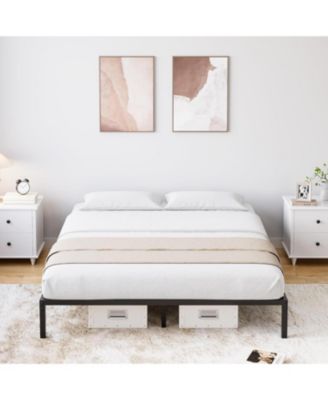 Heavy Duty Full Size 10 Inch Metal Platform Bed Frame with Storage and Steel Support